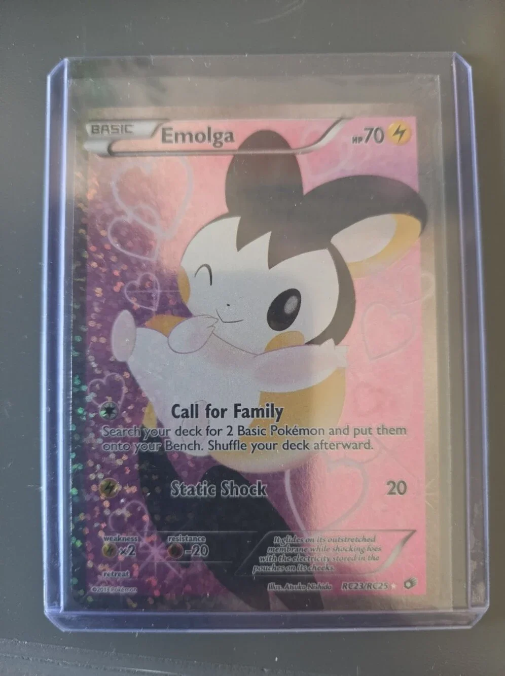 Pokemon~Emolga Full Art Ultra Rare Holo Trading Card - RC23/RC25